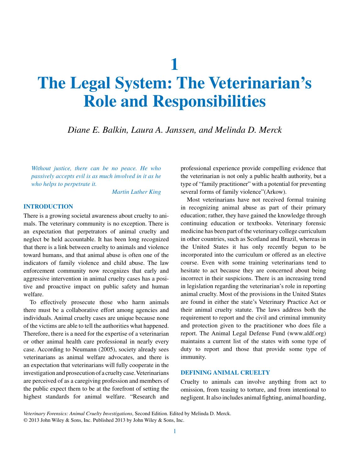 Veterinary Forensics Animal Cruelty Investigations