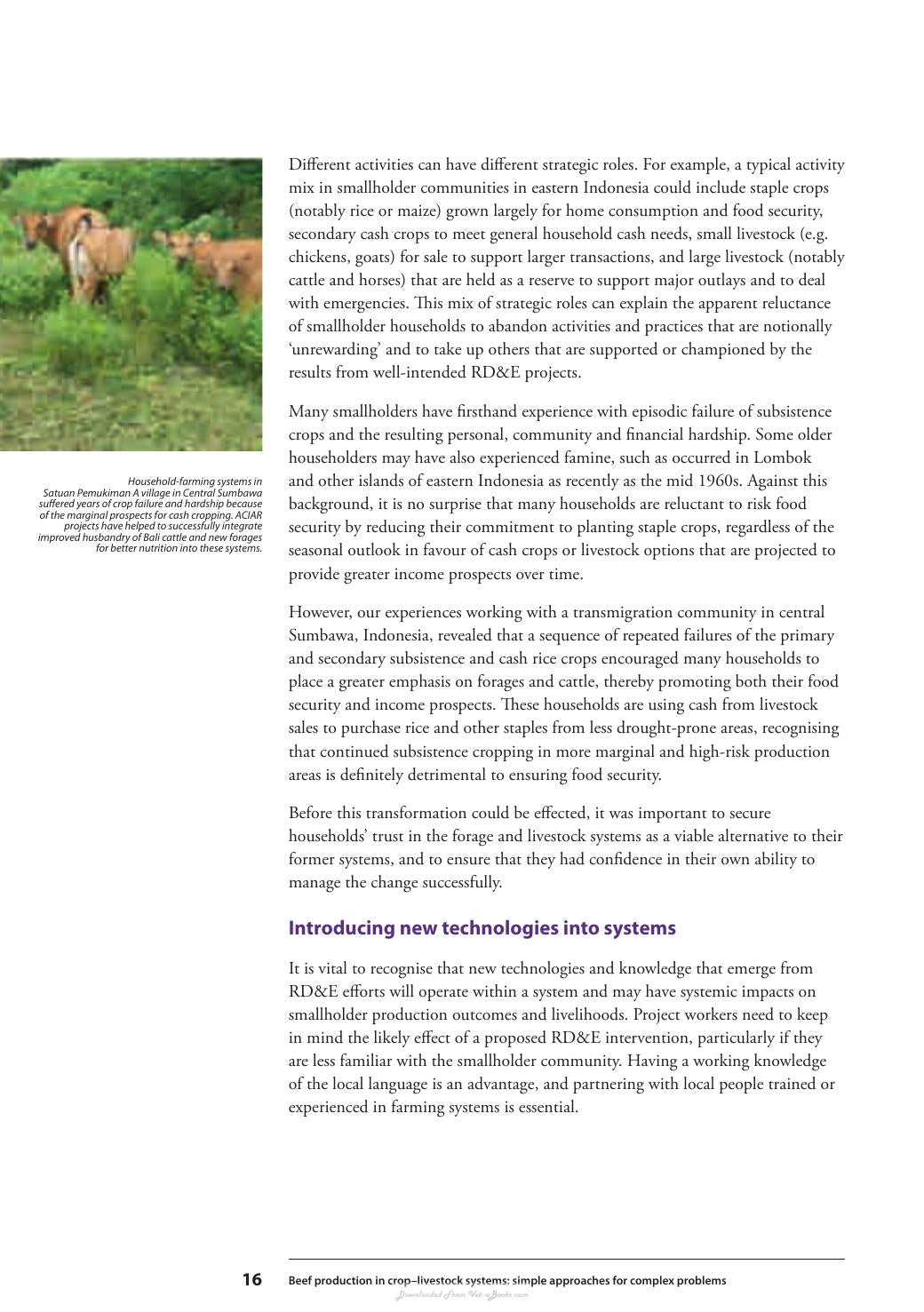 Beef Production In Crop Livestock Systems Simple Approaches For Complex Problems