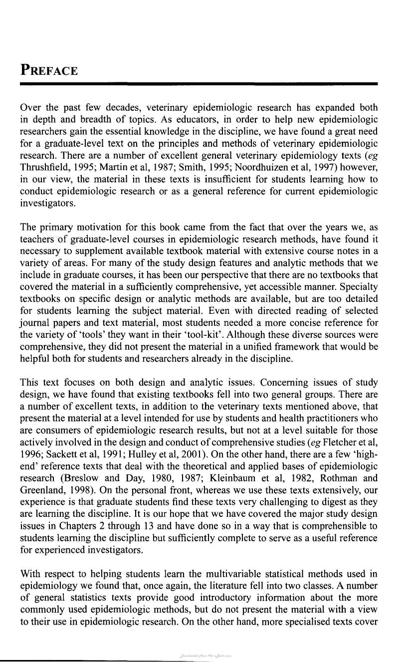 Veterinary Epidemiologic Research