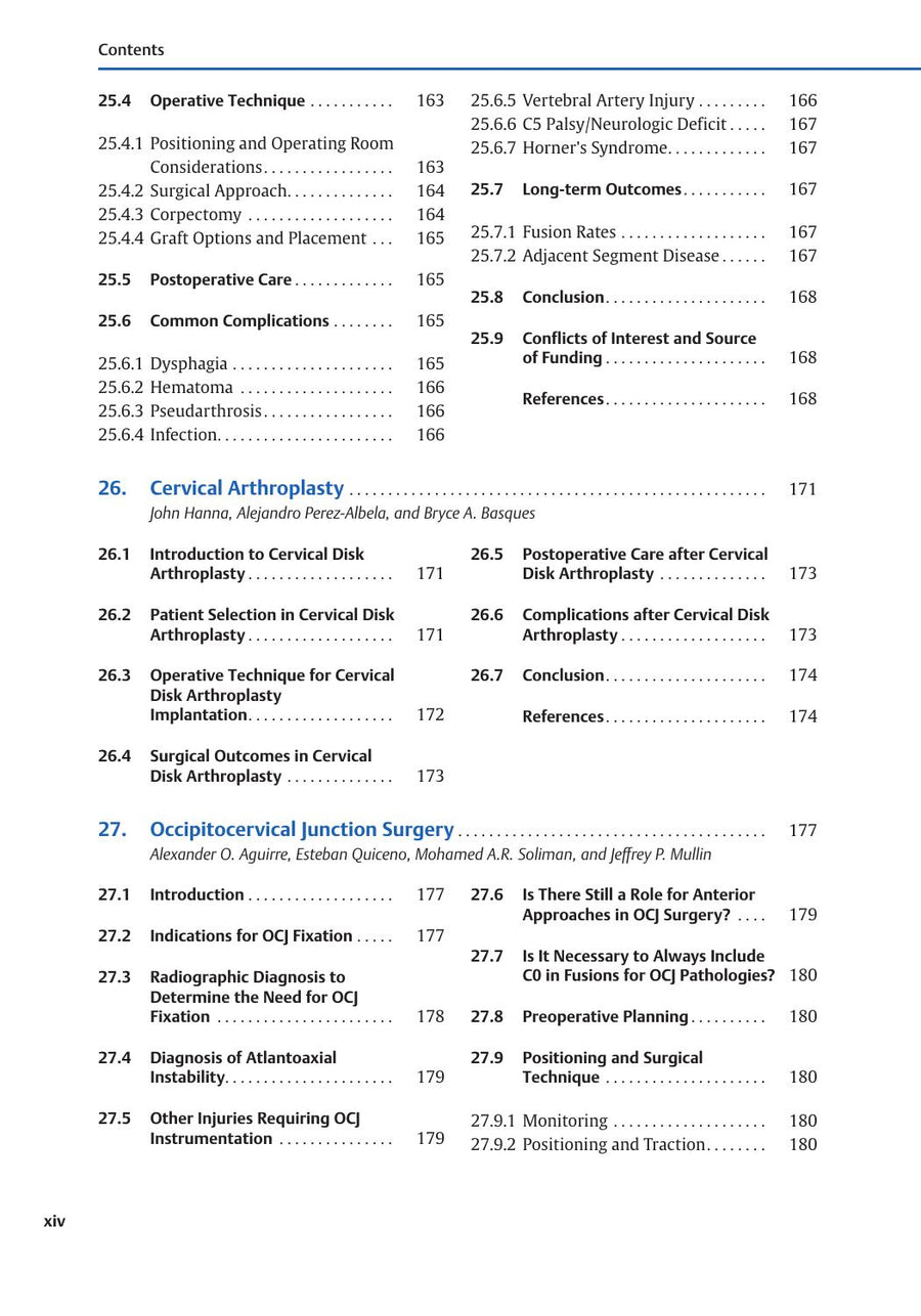 Preview page of Cervical Spine Surgery: Principles and Techniques