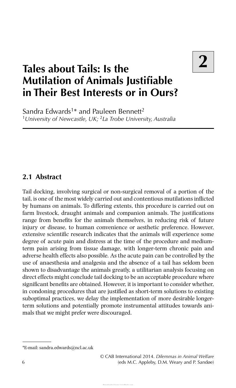 Dilemmas In Animal Welfare