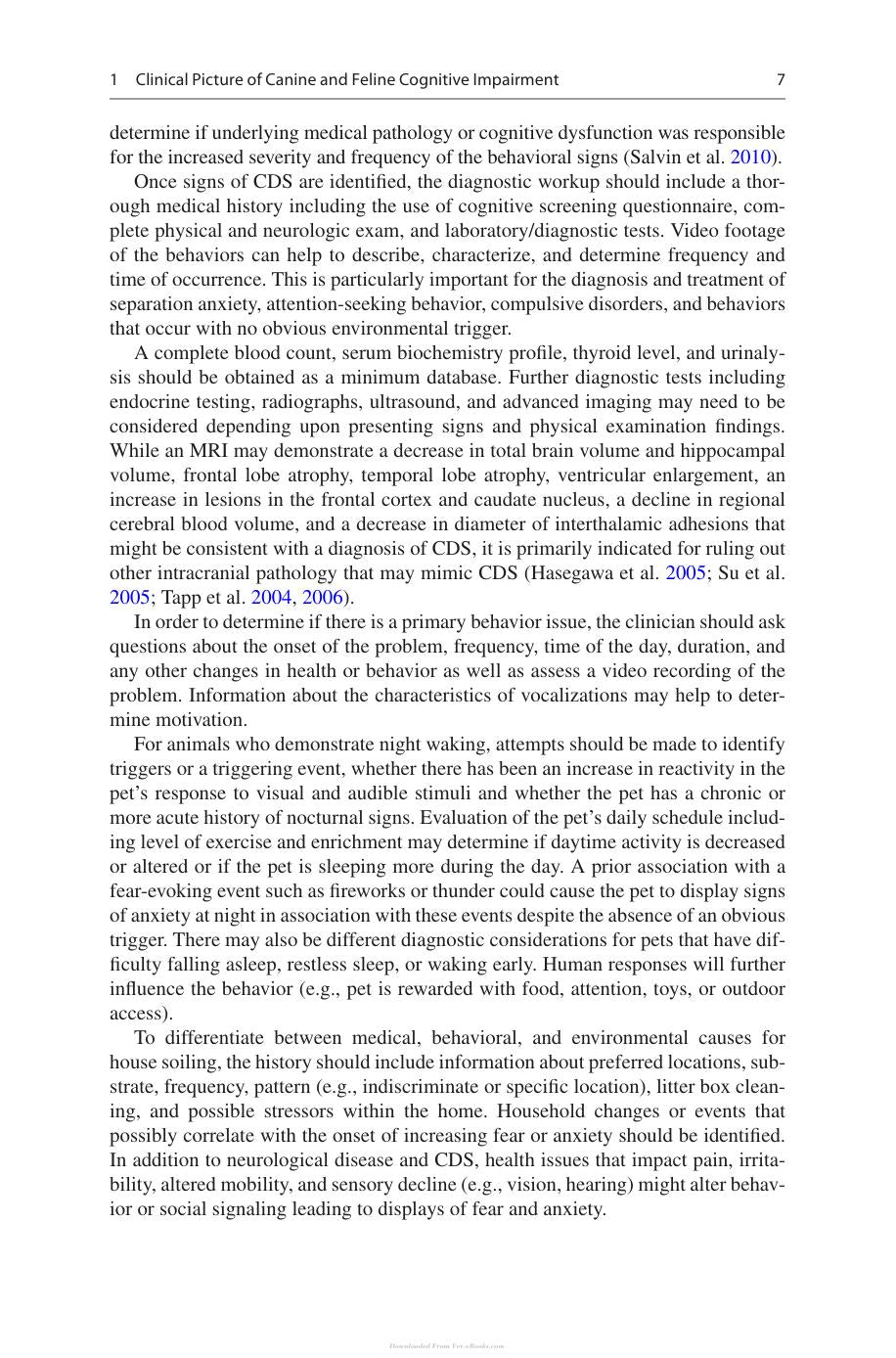 Canine And Feline Dementia Molecular Basis Diagnostics And Therapy
