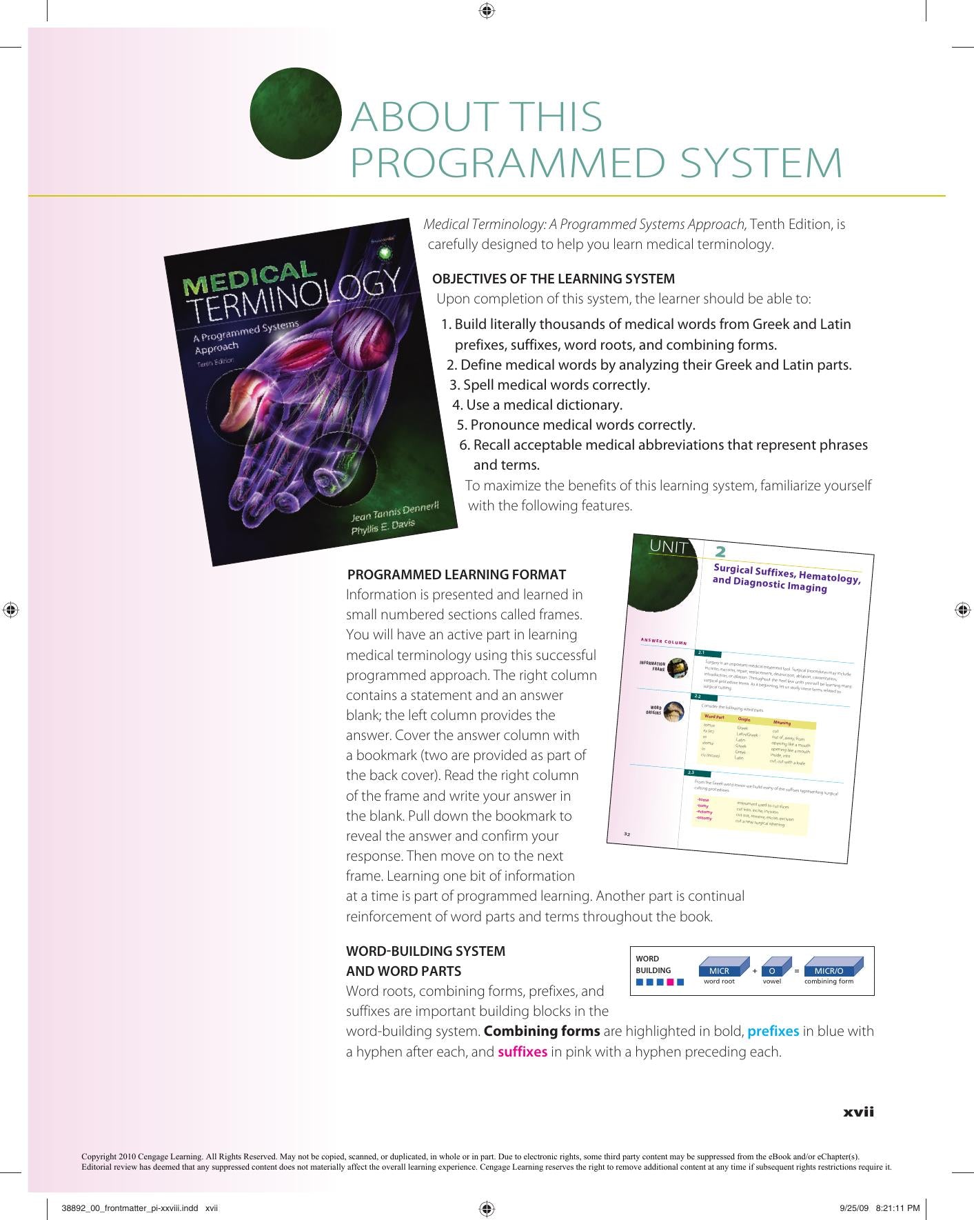 Medical Terminology A Programmed Systems Approach 10Th Edition