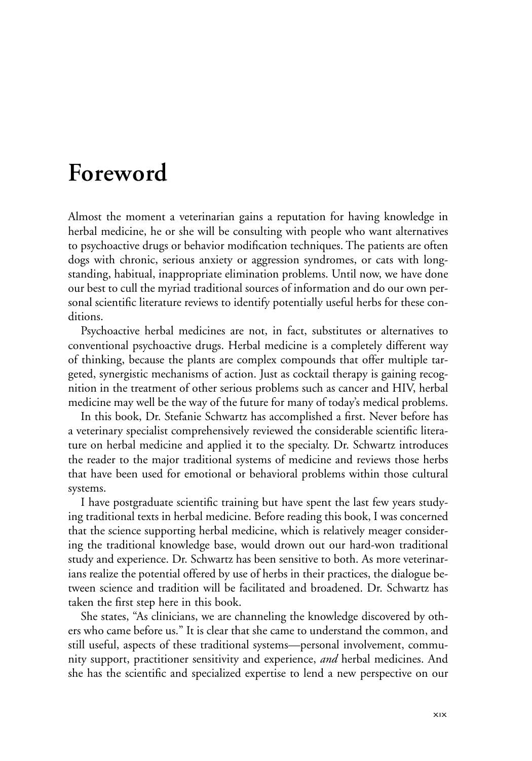 Psychoactive Herbs In Veterinary Behavior Medicine