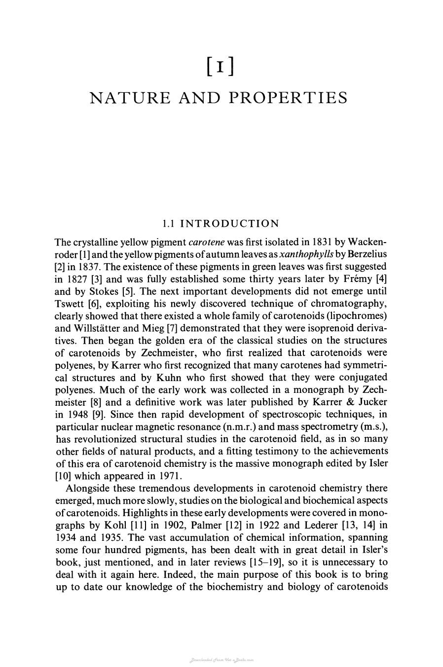 The Biochemistry Of The Carotenoids Volume I Plants