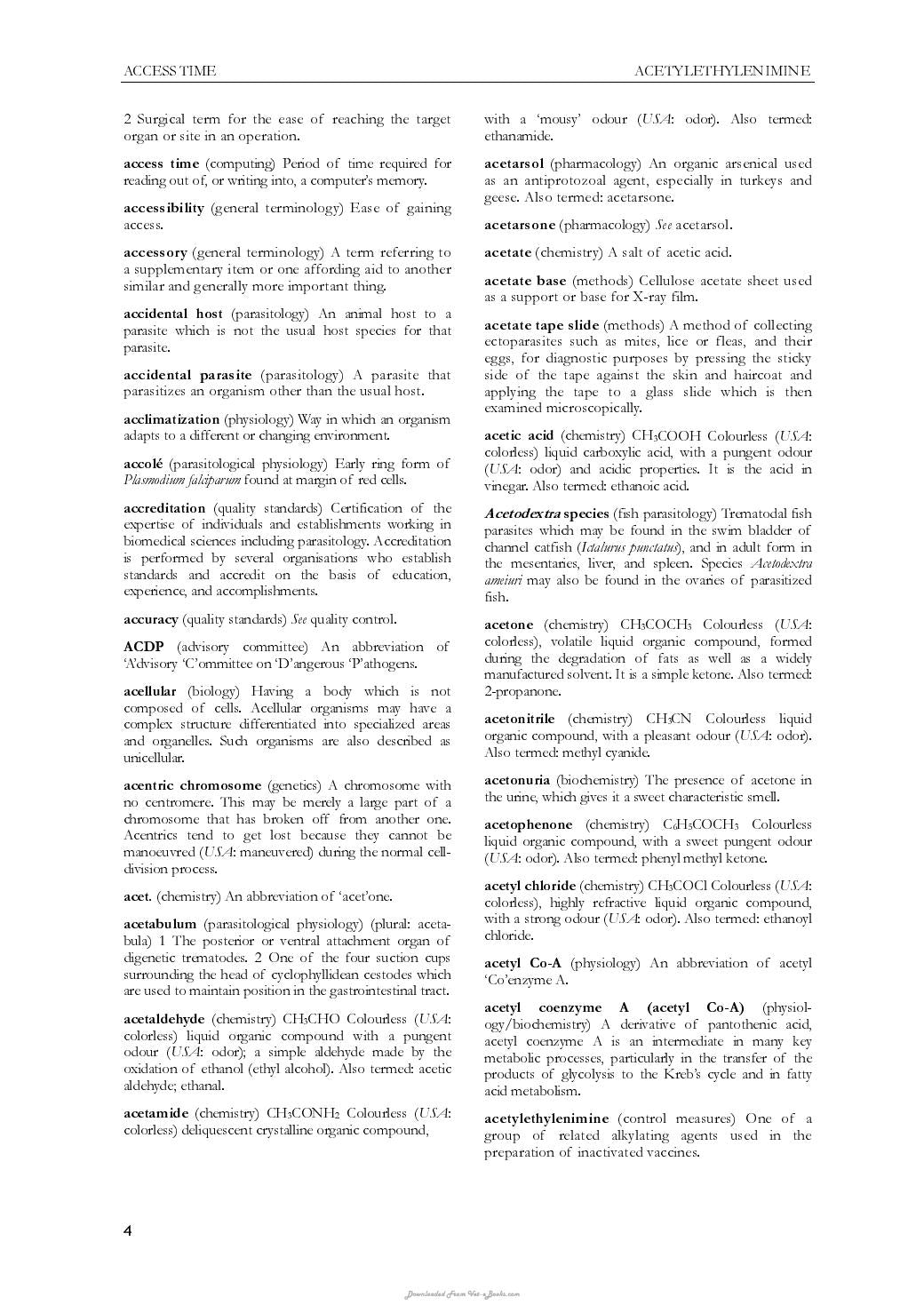 Dictionary Of Parasitology
