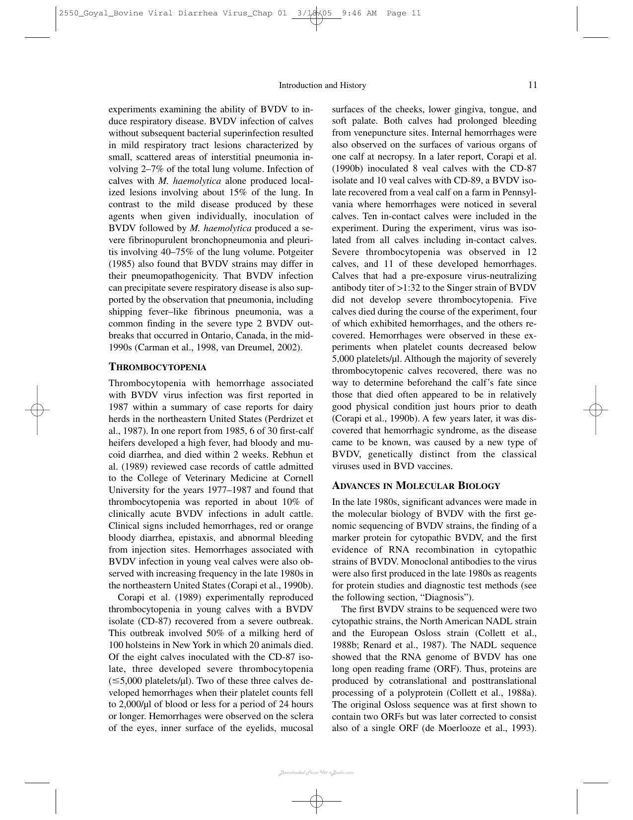Bovine Viral Diarrhea Virus Diagnosis Management And Control