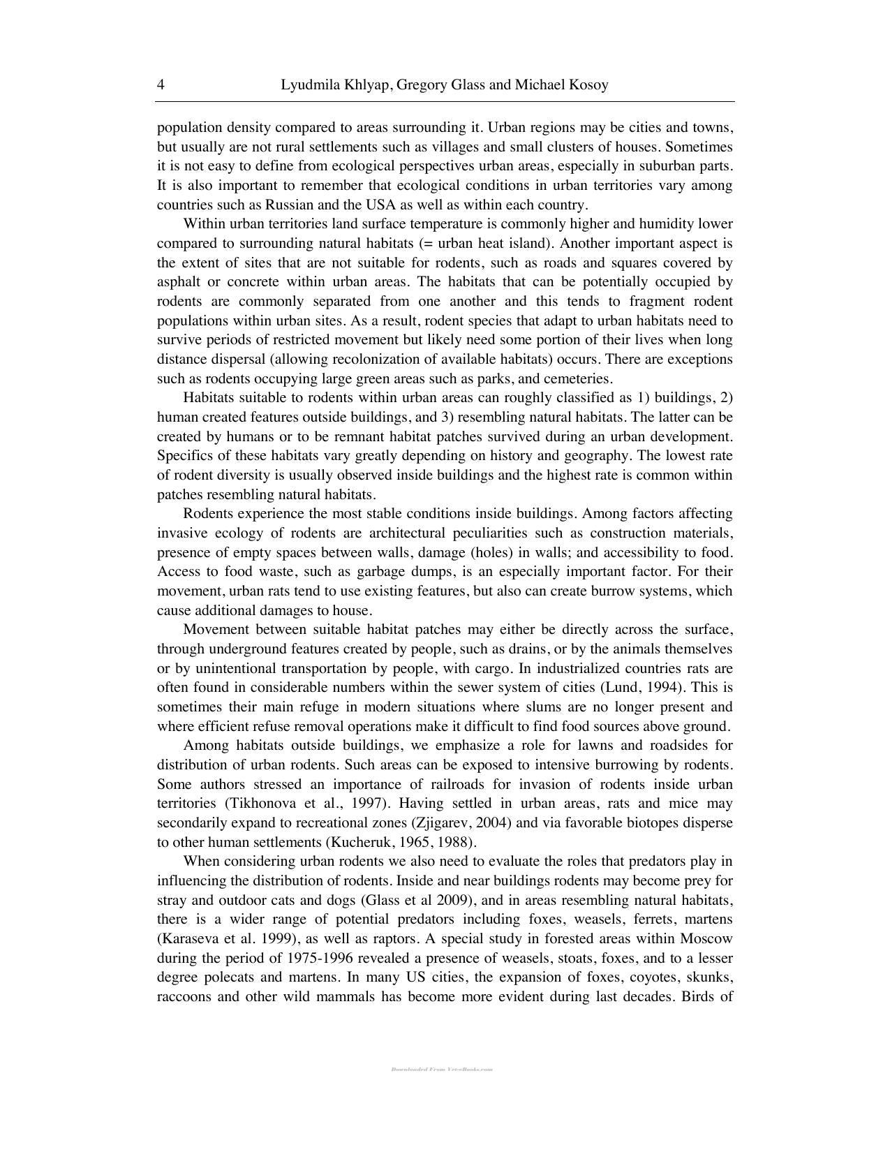 Rodents Habitat Pathology And Environmental Impact