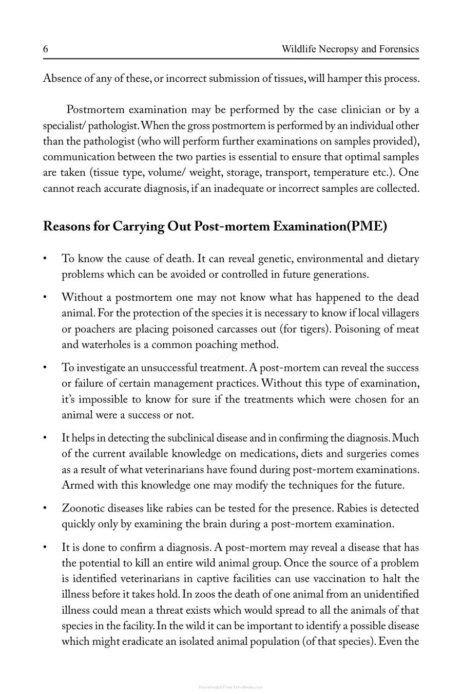 Preview page of Wildlifes Necropsy and Forensics