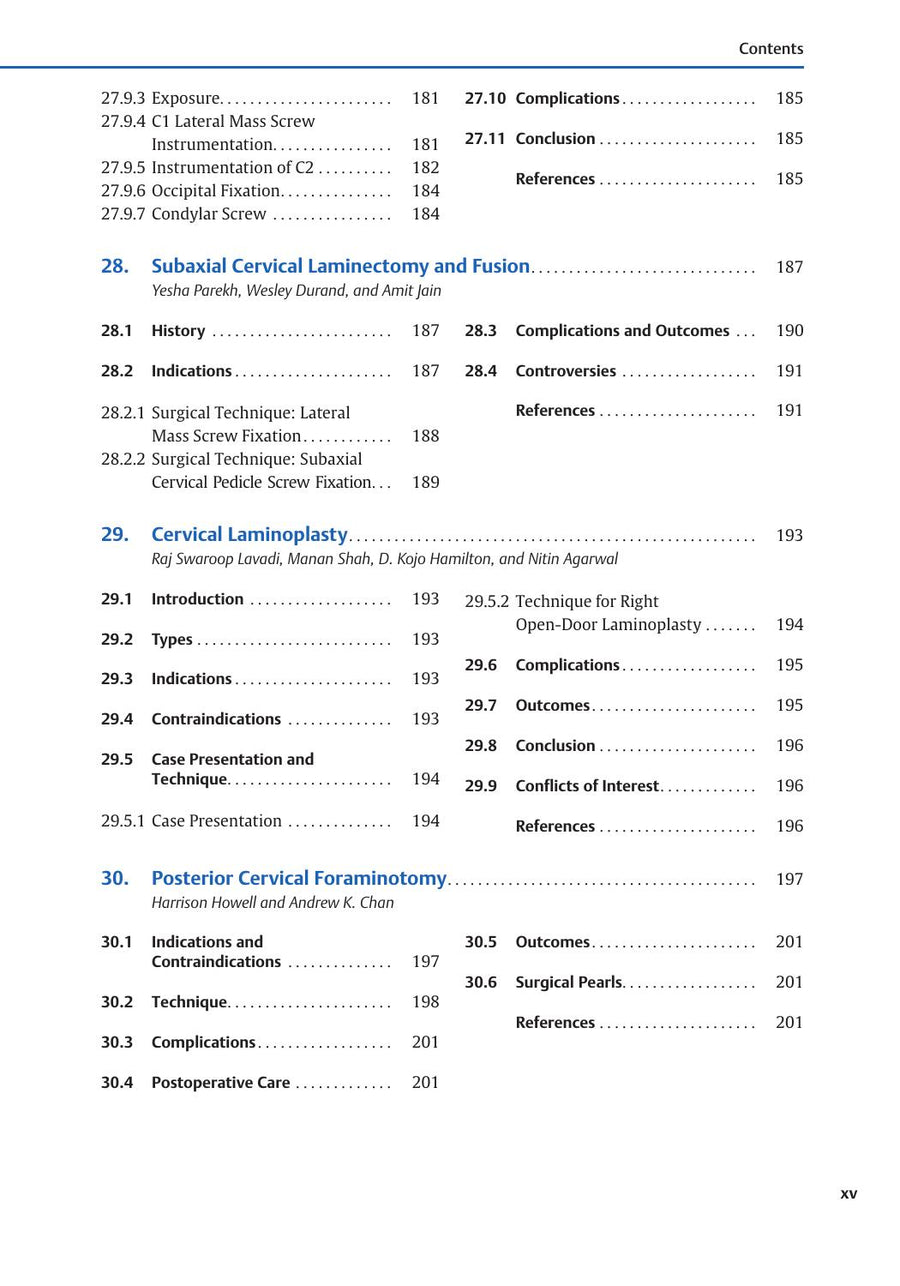 Preview page of Cervical Spine Surgery: Principles and Techniques