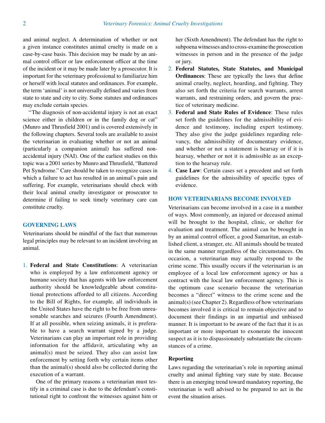 Veterinary Forensics Animal Cruelty Investigations