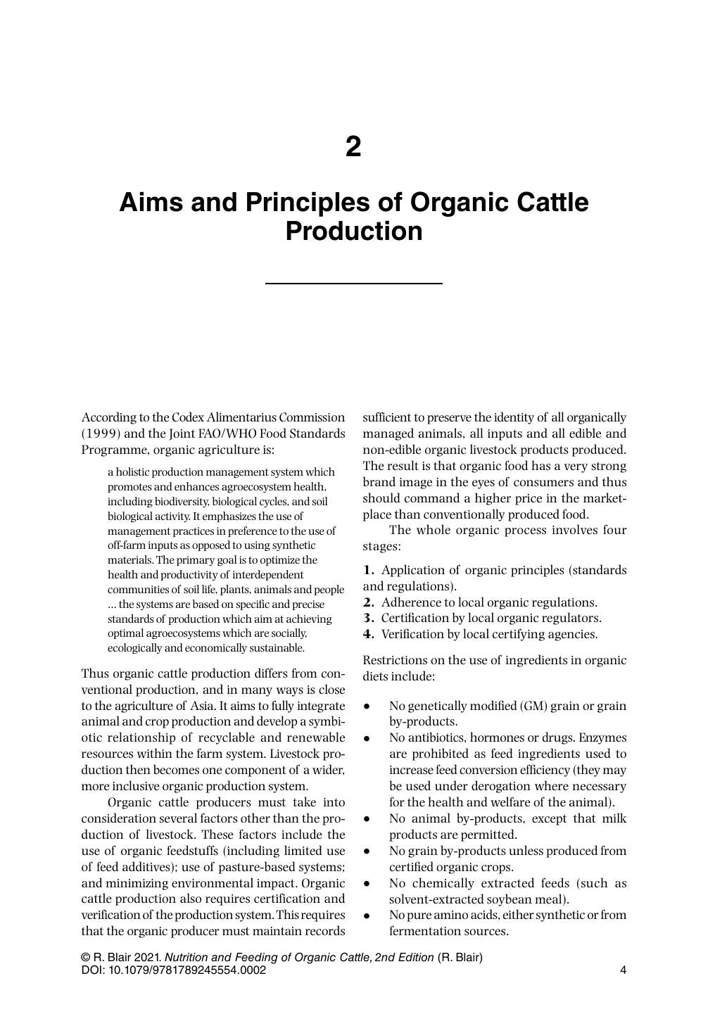 Nutrition And Feeding Of Organic Cattle 2Nd Edition
