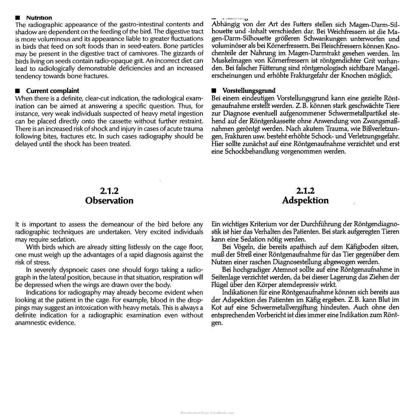 Atlas Of Radiographic Anatomy And Diagnosis Of Cage Birds