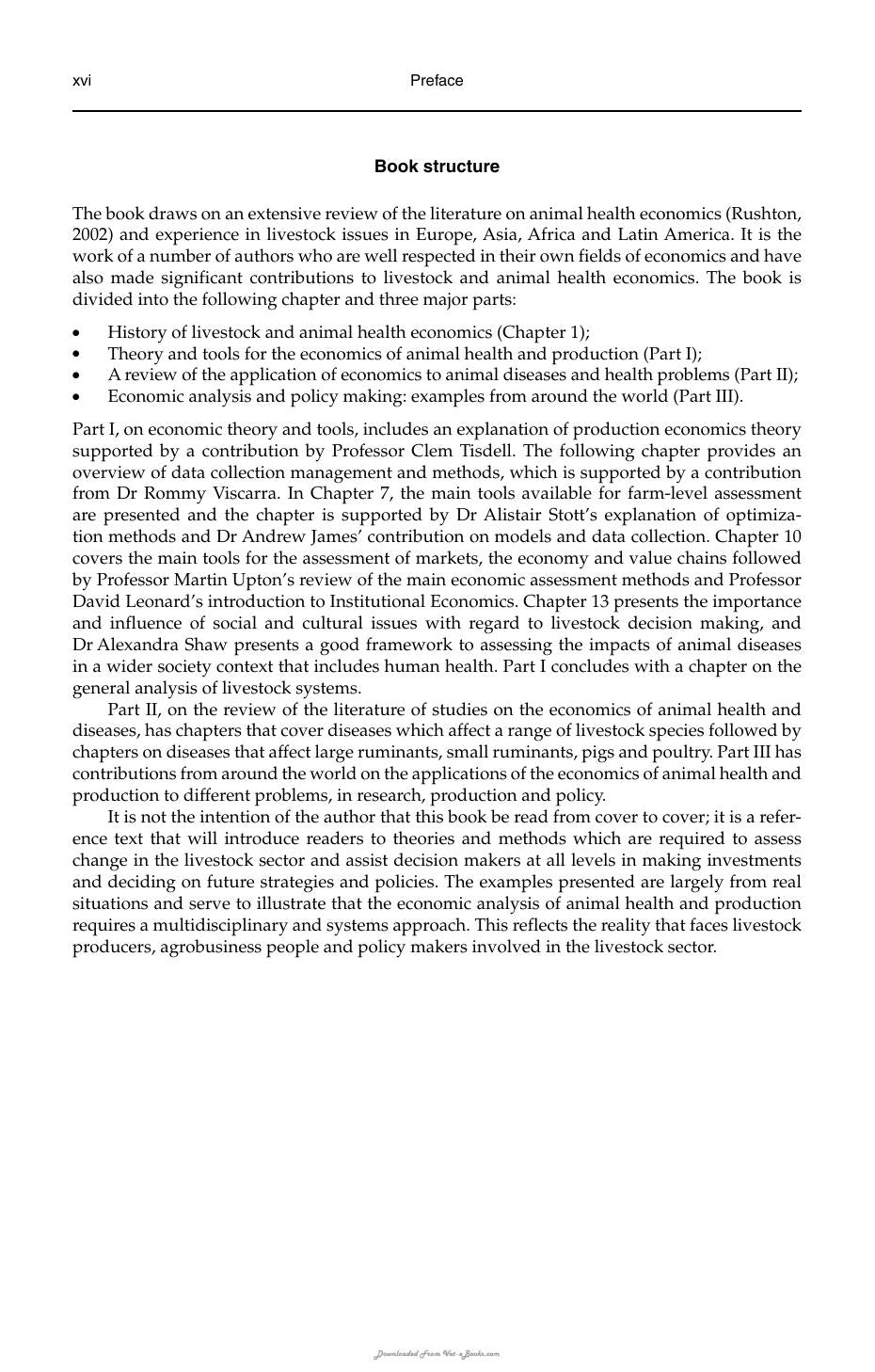 The Economics Of Animal Health And Production