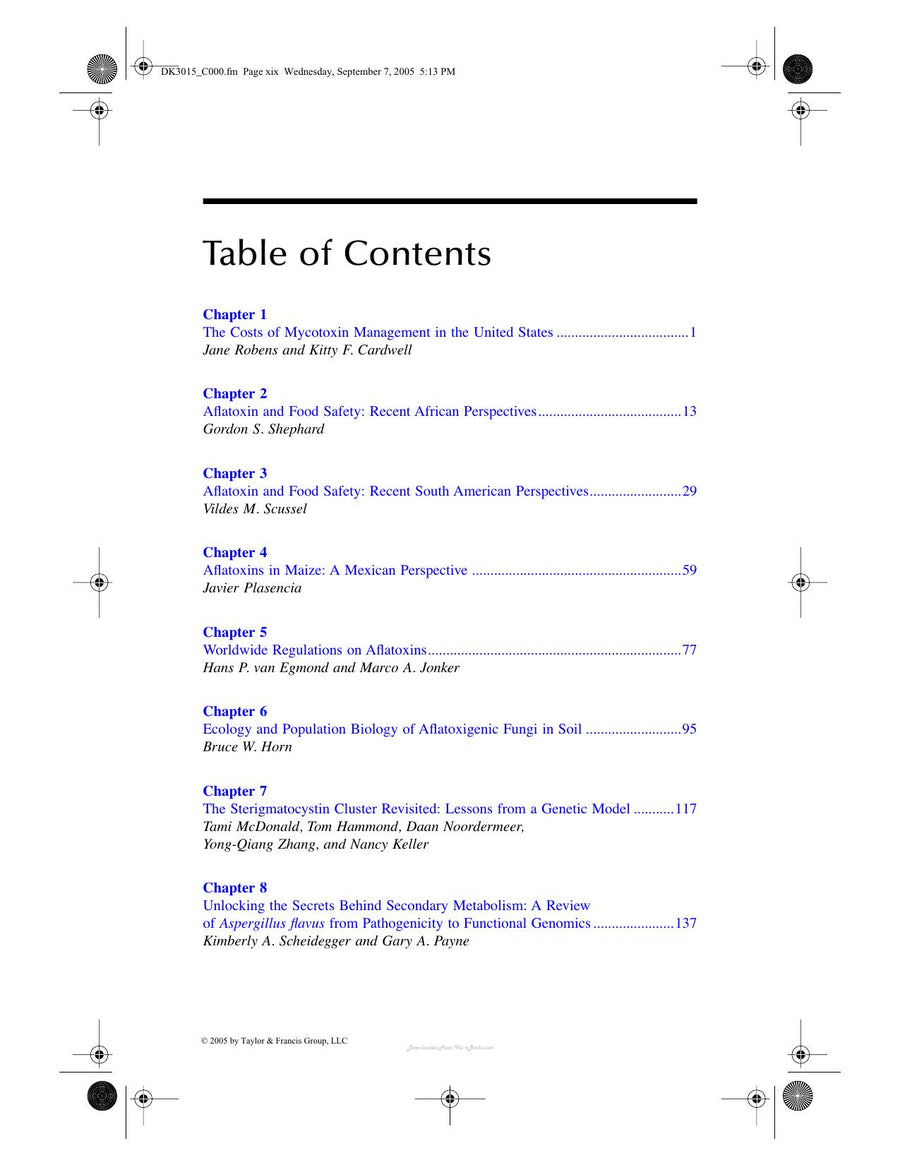 Preview page of Aflatoxin and Food Safety