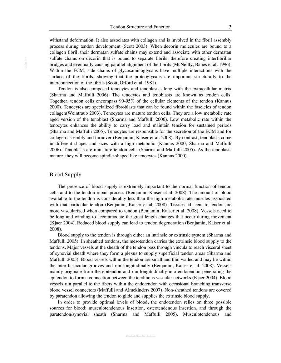 Preview page of Equine Tendon in Health and Disease