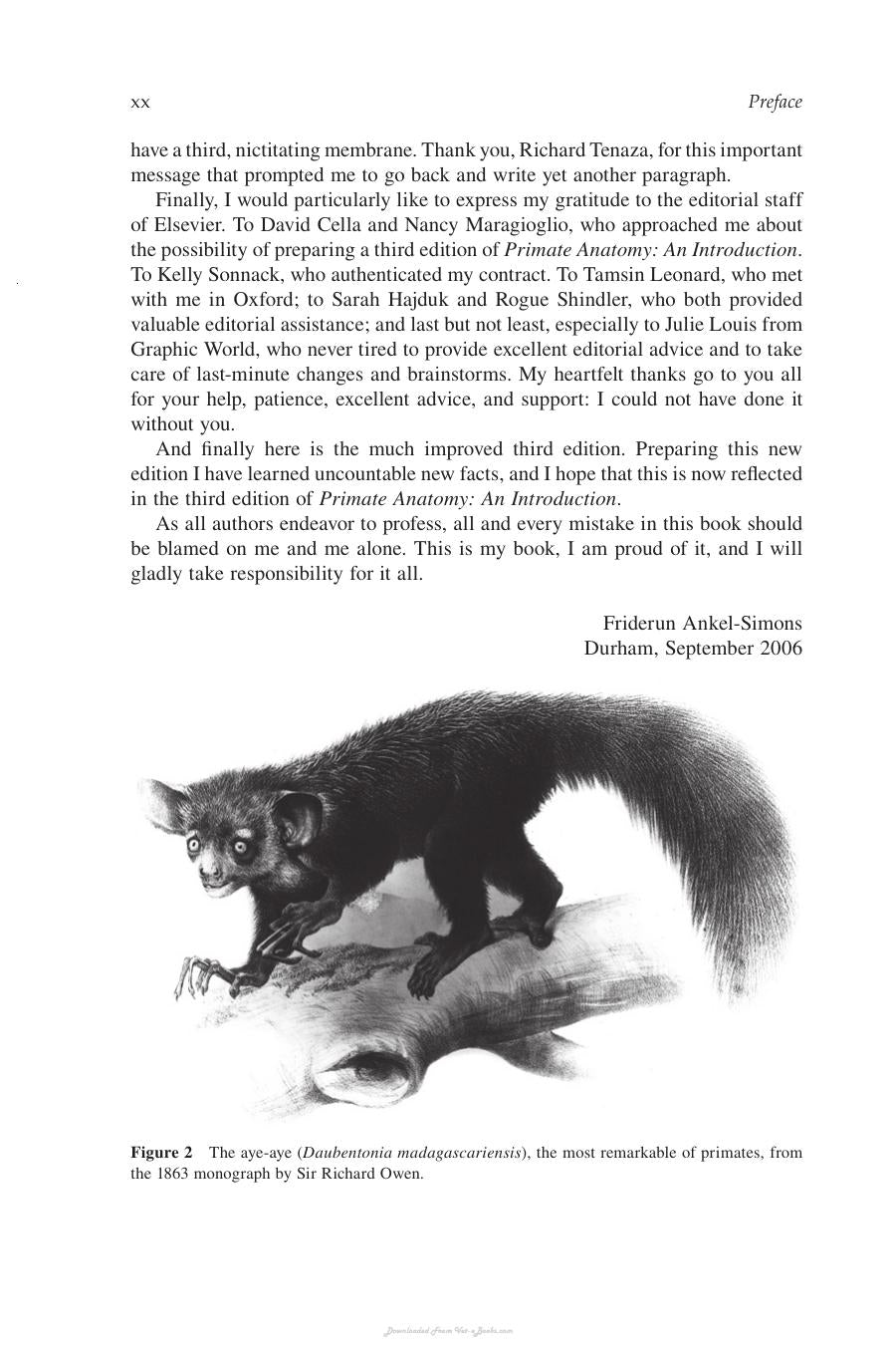Primate Anatomy An Introduction 3Rd Edition