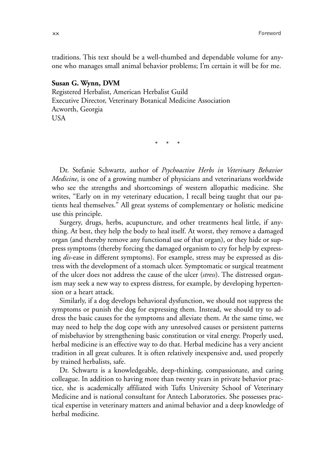 Psychoactive Herbs In Veterinary Behavior Medicine