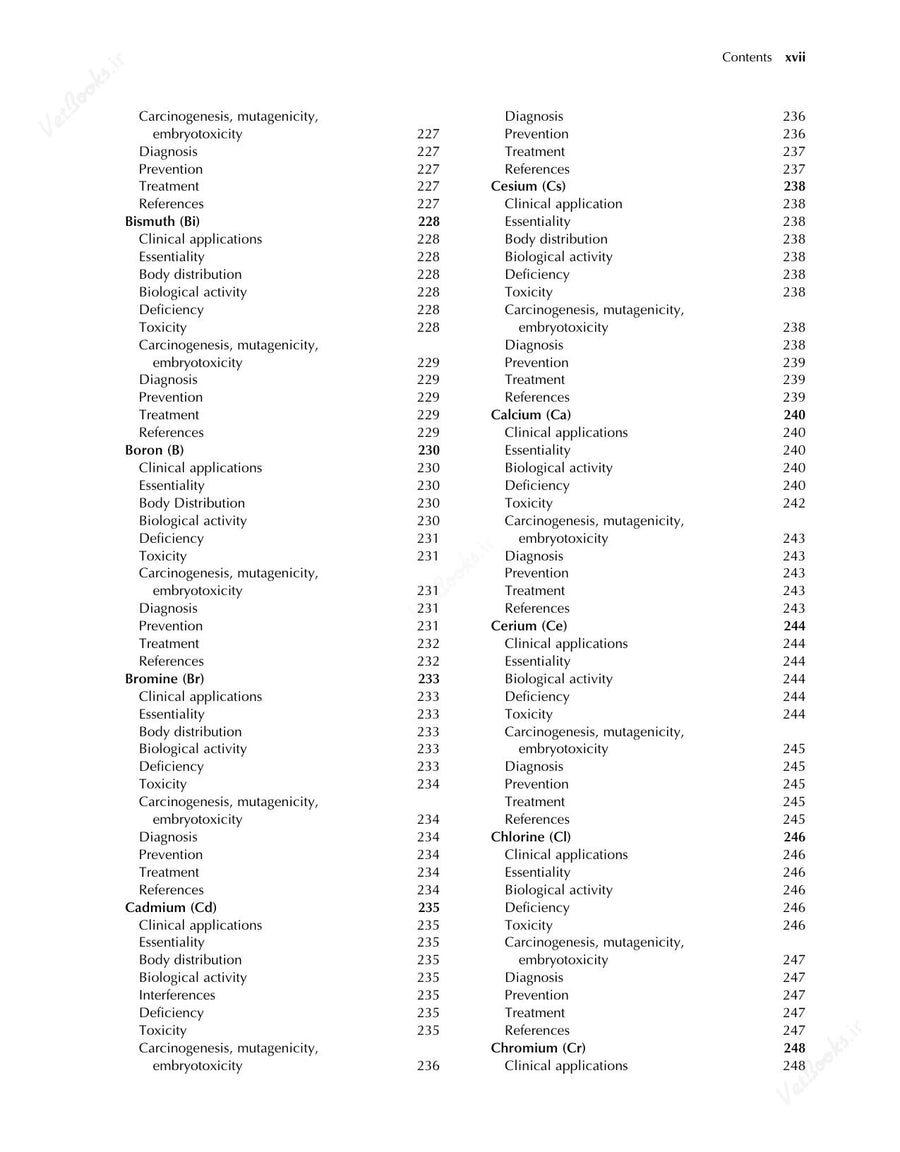 Preview page of Clinical Signs in Humans and Animals Associated with Minerals, Trace Elements and Rare Earth Elements