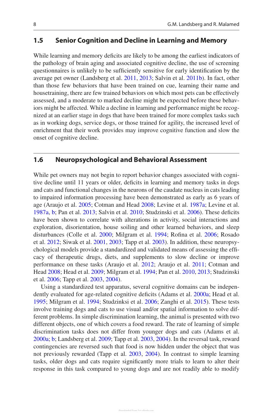 Canine And Feline Dementia Molecular Basis Diagnostics And Therapy