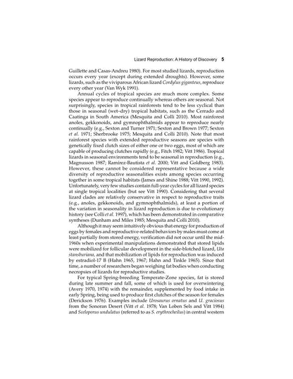 Reproductive Biology Ad Phylogeny of Lizards and Tuatara