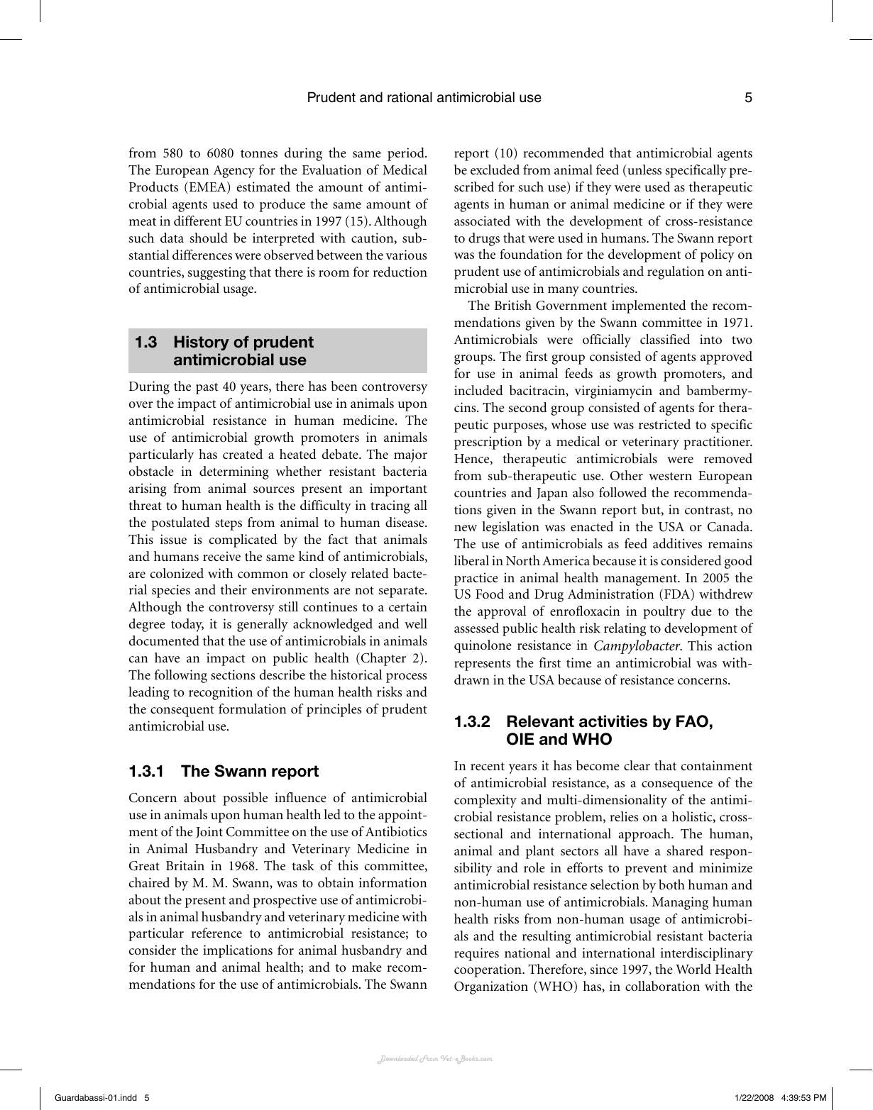 Guide To Antimicrobial Use In Animals