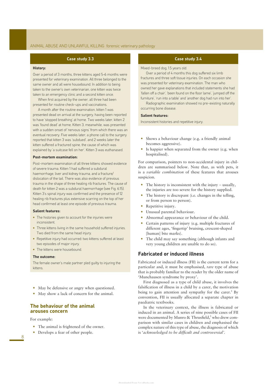 Preview page of Animal Abuse and Unlawful Killing Forensic Veterinary Pathology