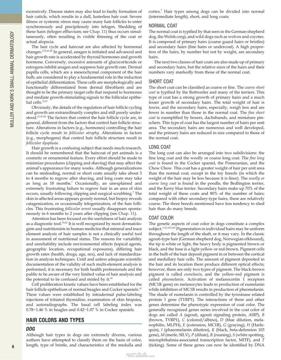 Preview page of Muller and Kirk's Small Animal Dermatology 7th Edition