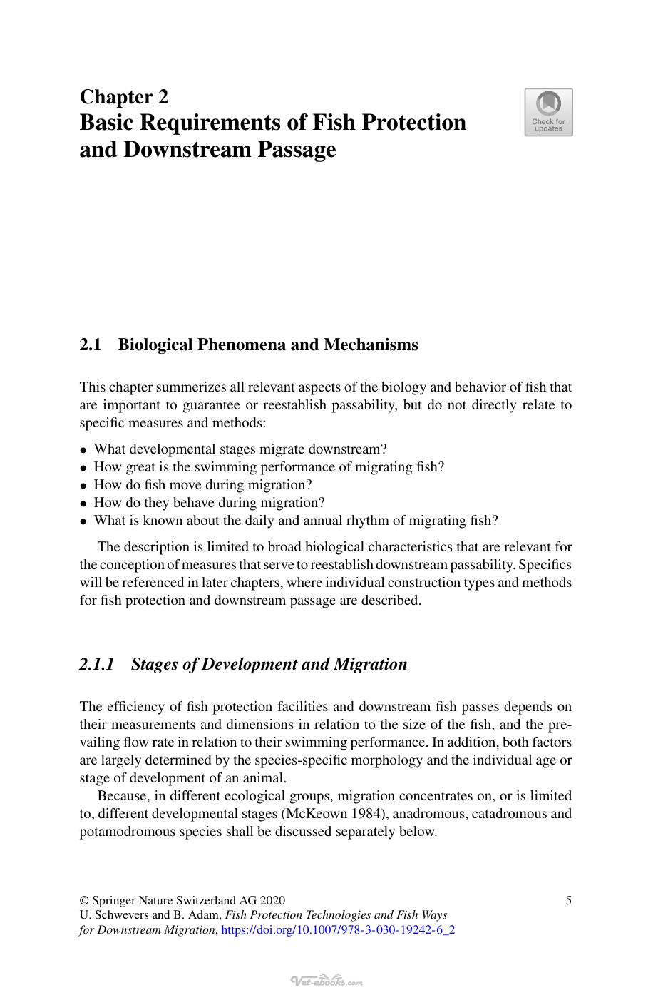 Fish Protection Technologies And Fish Ways For Downstream Migration