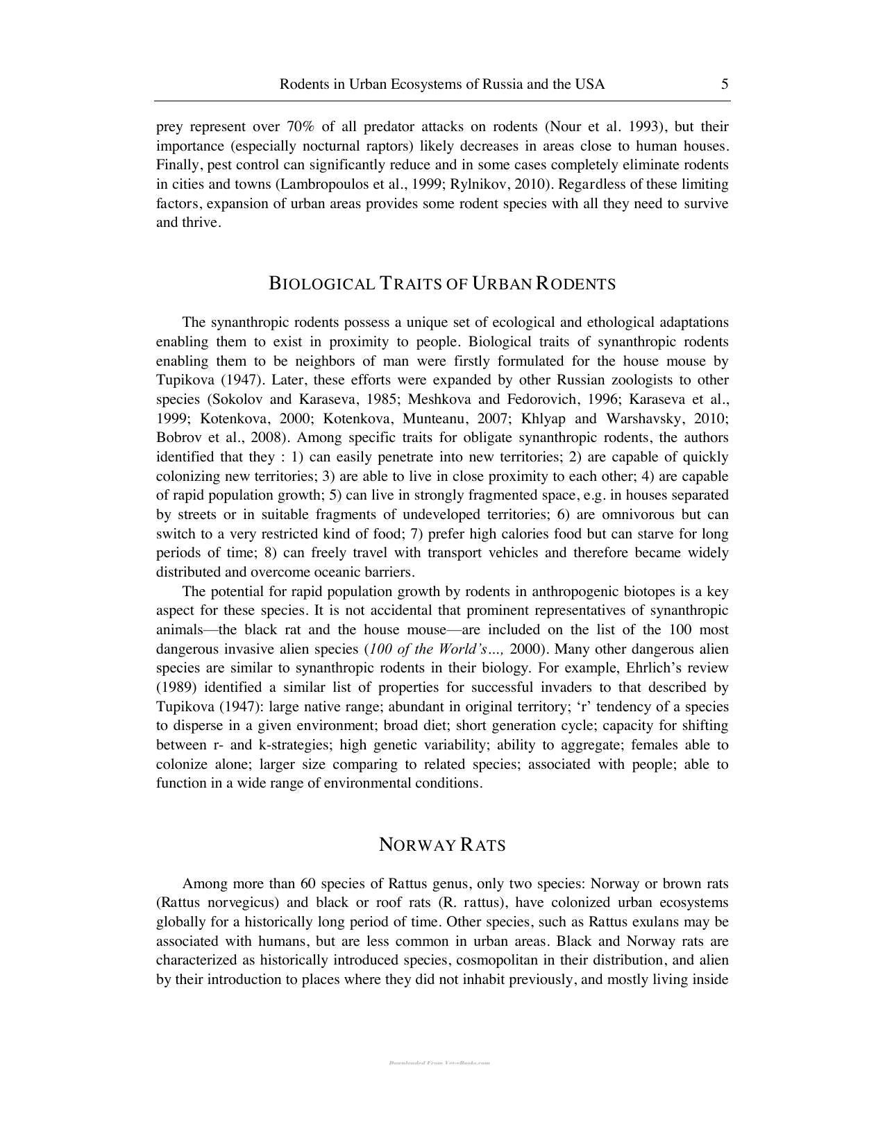 Rodents Habitat Pathology And Environmental Impact