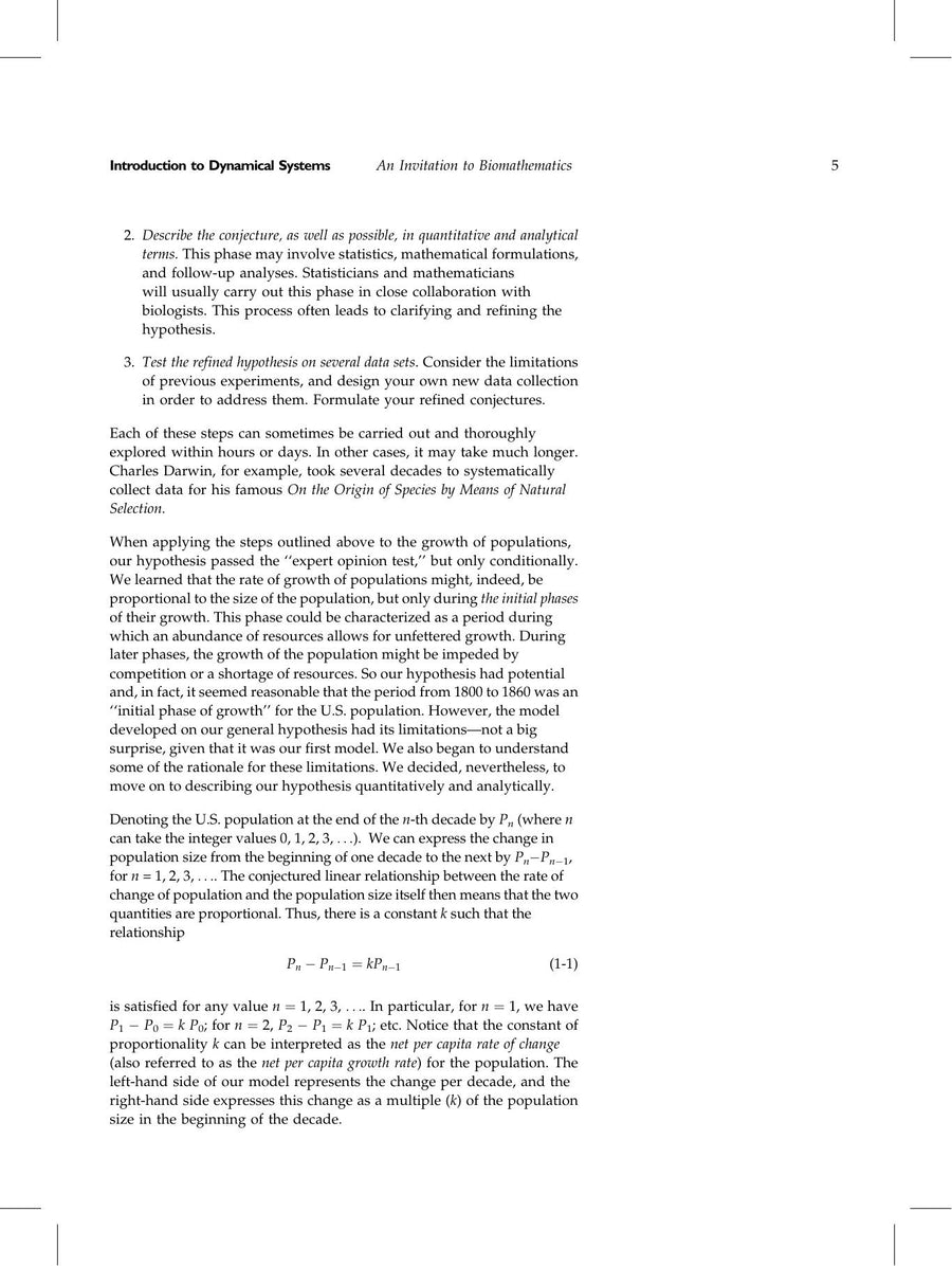 Preview page of An Invitation to Biomathematics