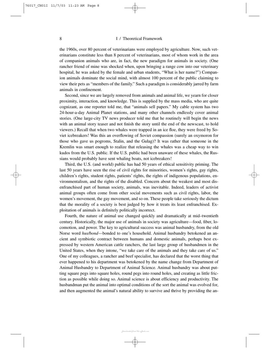 Preview page of The Well Being of Farm Animals Challenges and Solutions