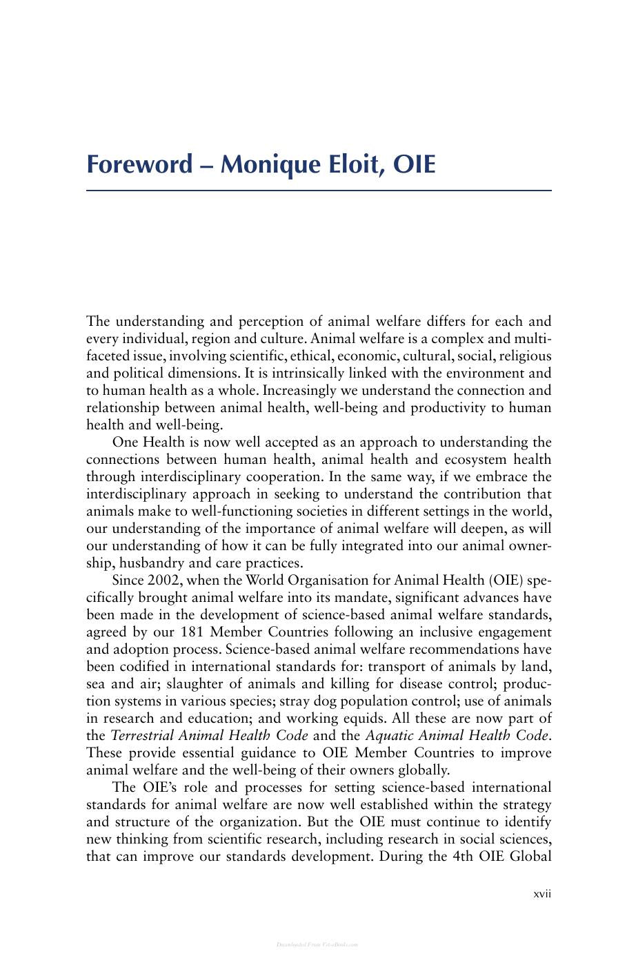 One Welfare A Framework To Improve Animal Welfare And Human Well Being