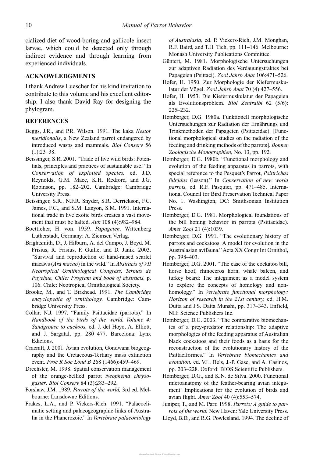 Manual Of Parrot Behavior