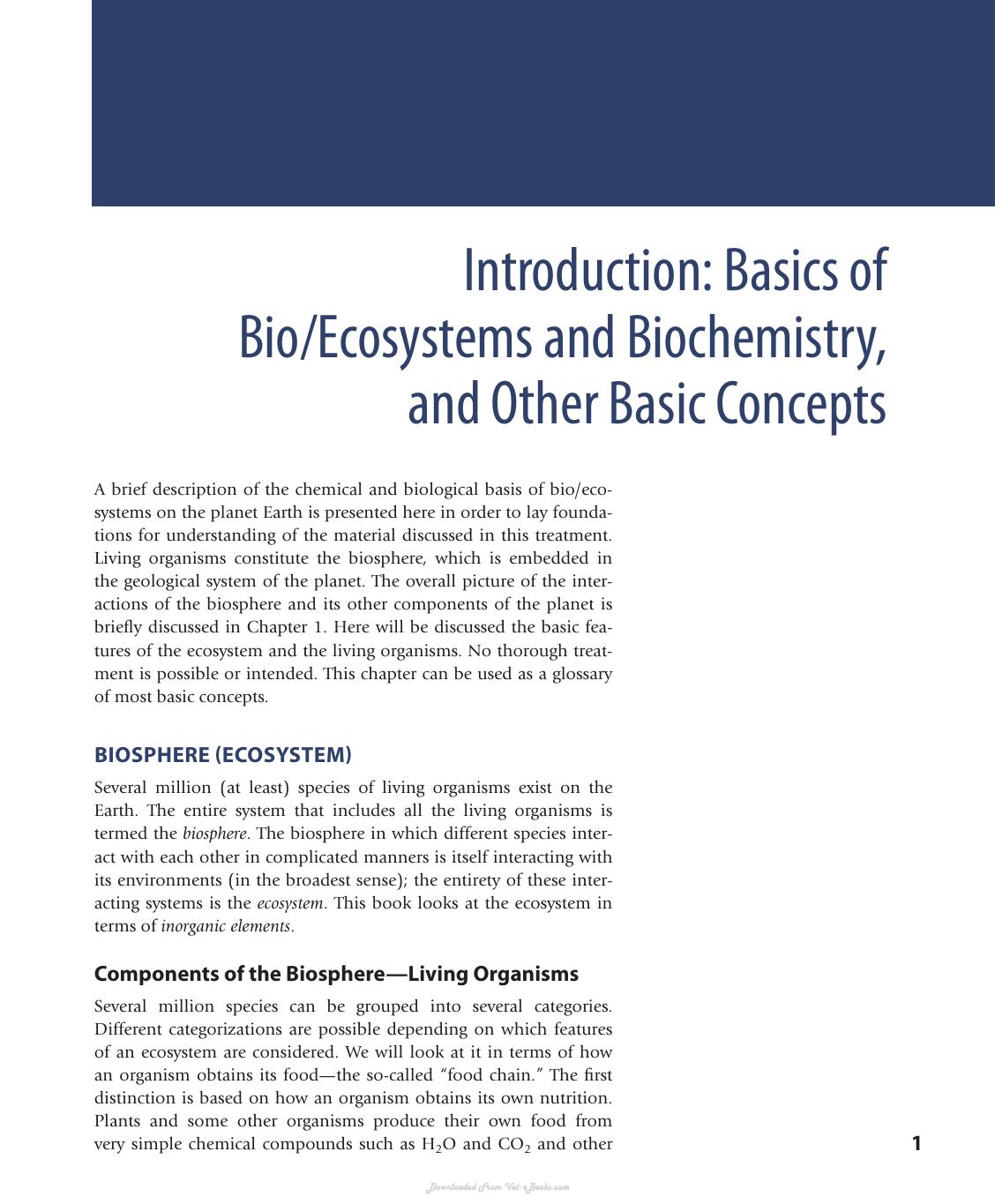 Bioinorganic Chemistry A Survey