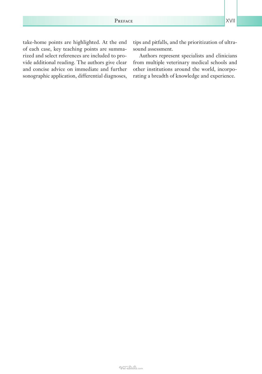 Preview page of Case Studies in Small Animal Point of Care Ultrasound a Color Handbook