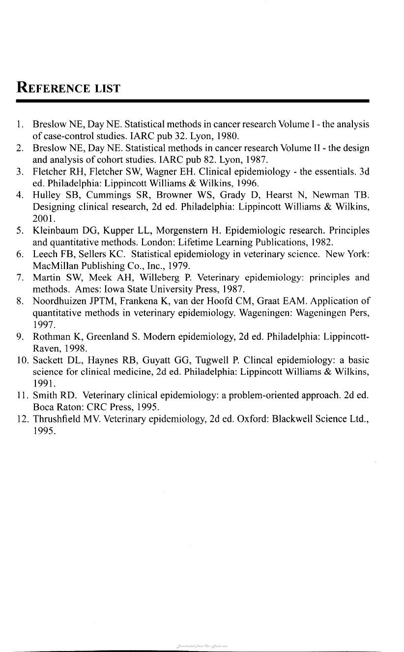Veterinary Epidemiologic Research