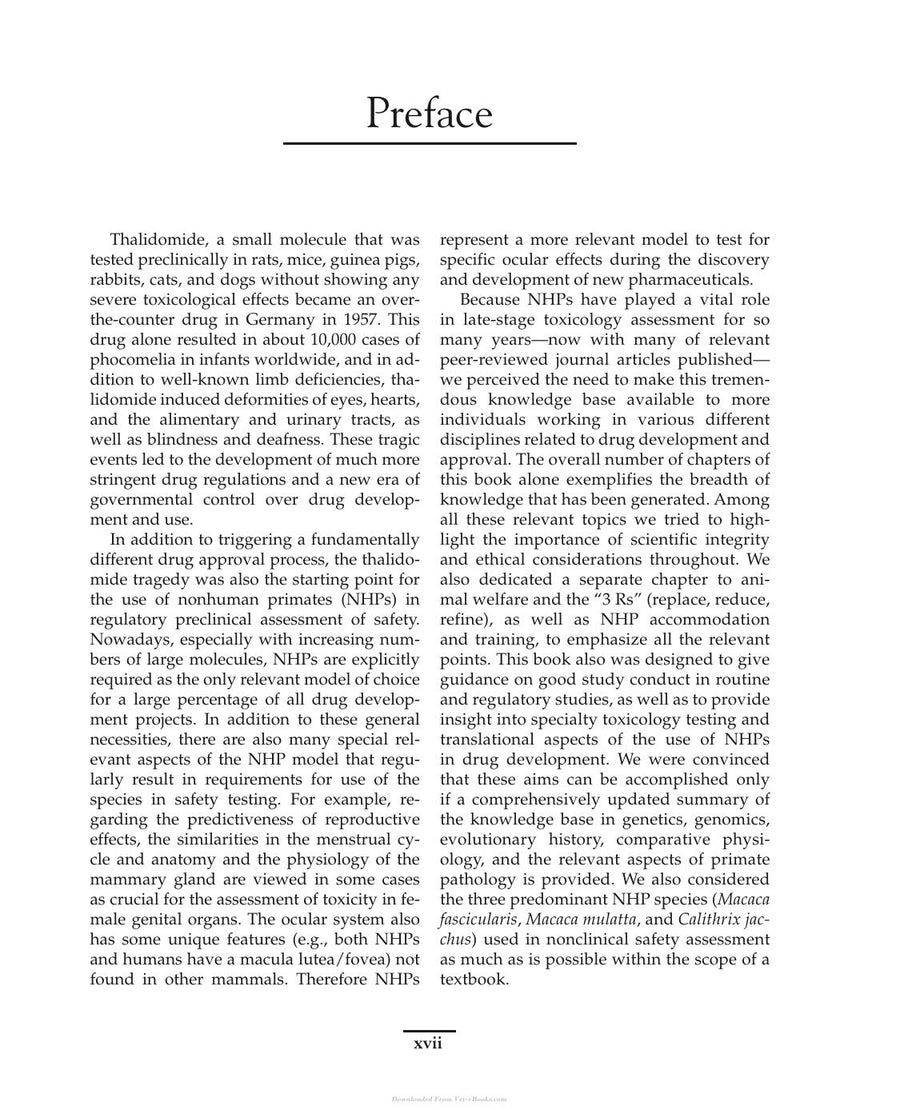 Preview page of The Nonhuman Primate in Nonclinical Drug Development and Safety Assessment