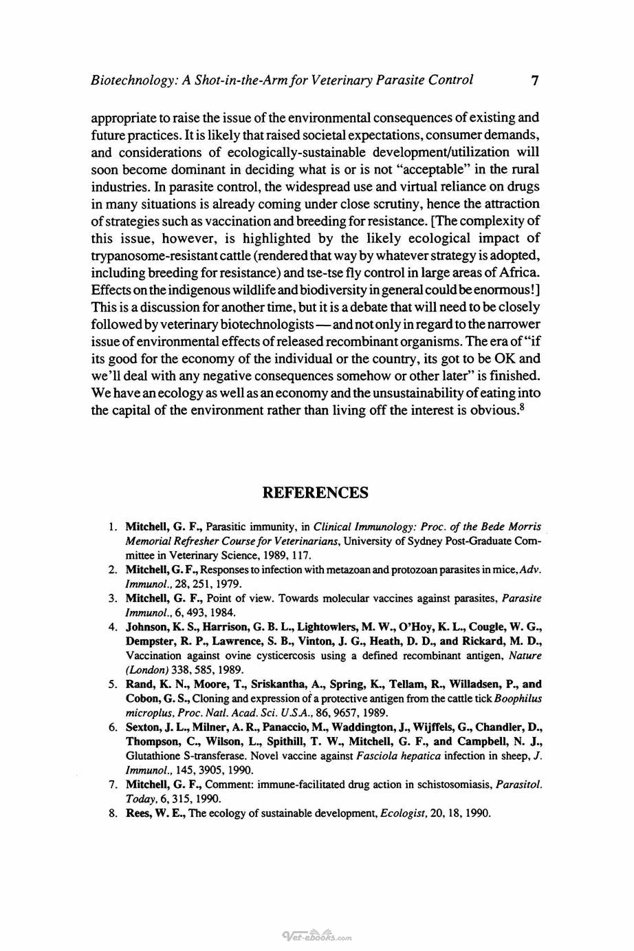 Animal Parasite Control Utilizing Biotechnology