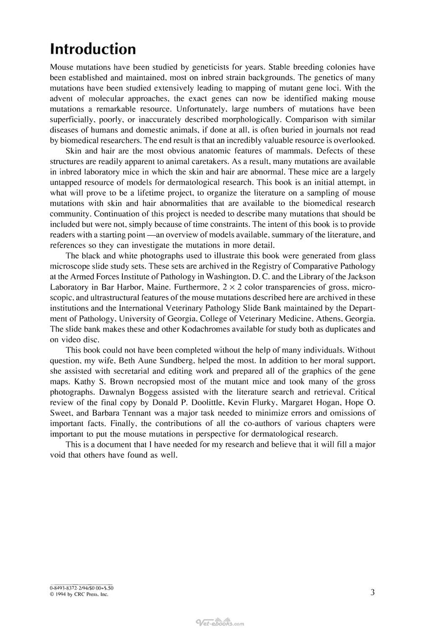 Preview page of Handbook of Mouse Mutations with Skin and Hair Abnormalities