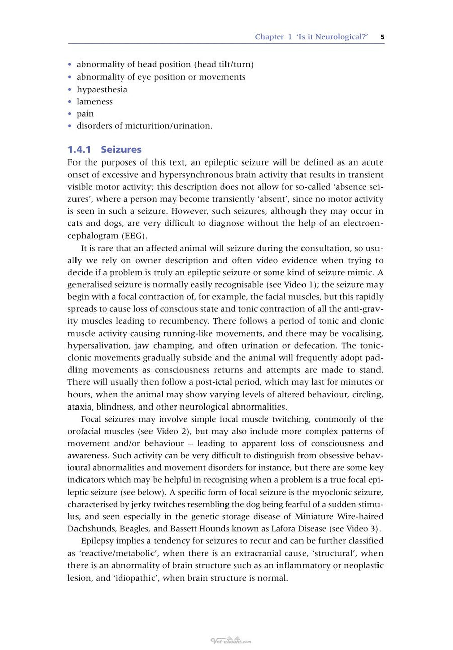 Preview page of A Practical Approach to Neurology for the Small Animal Practitioner