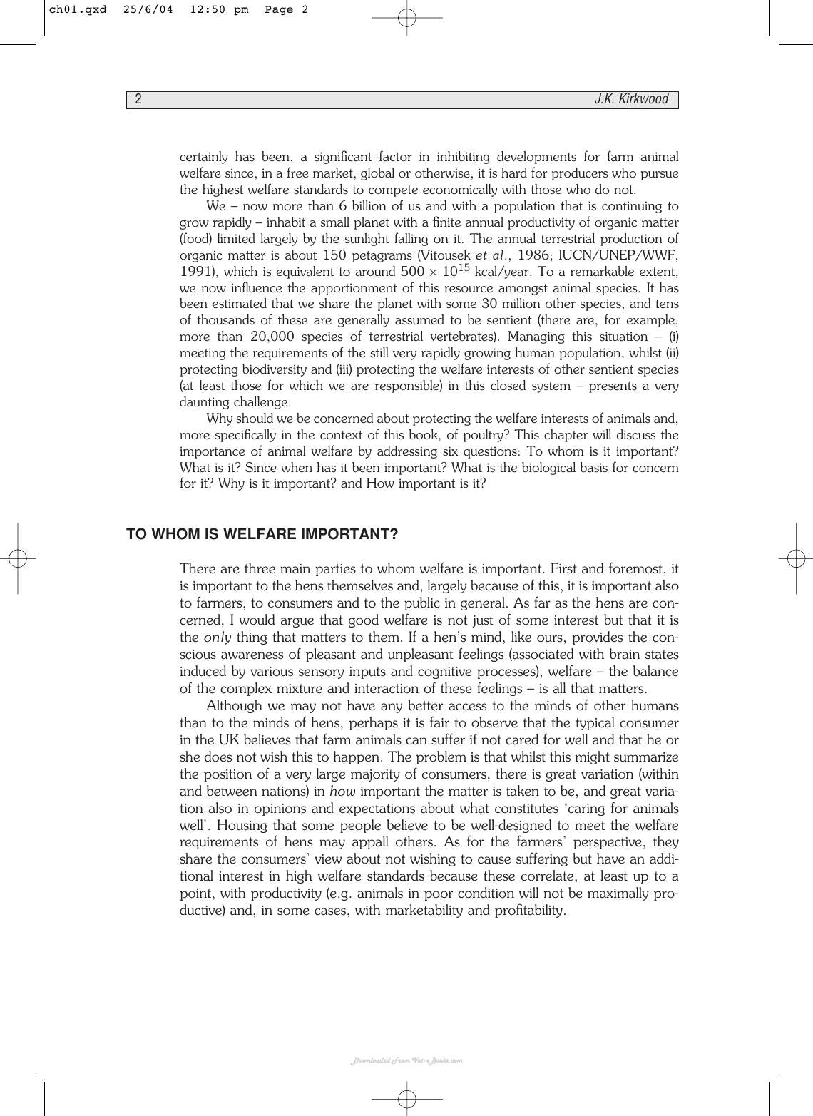 Welfare Of The Laying Hen