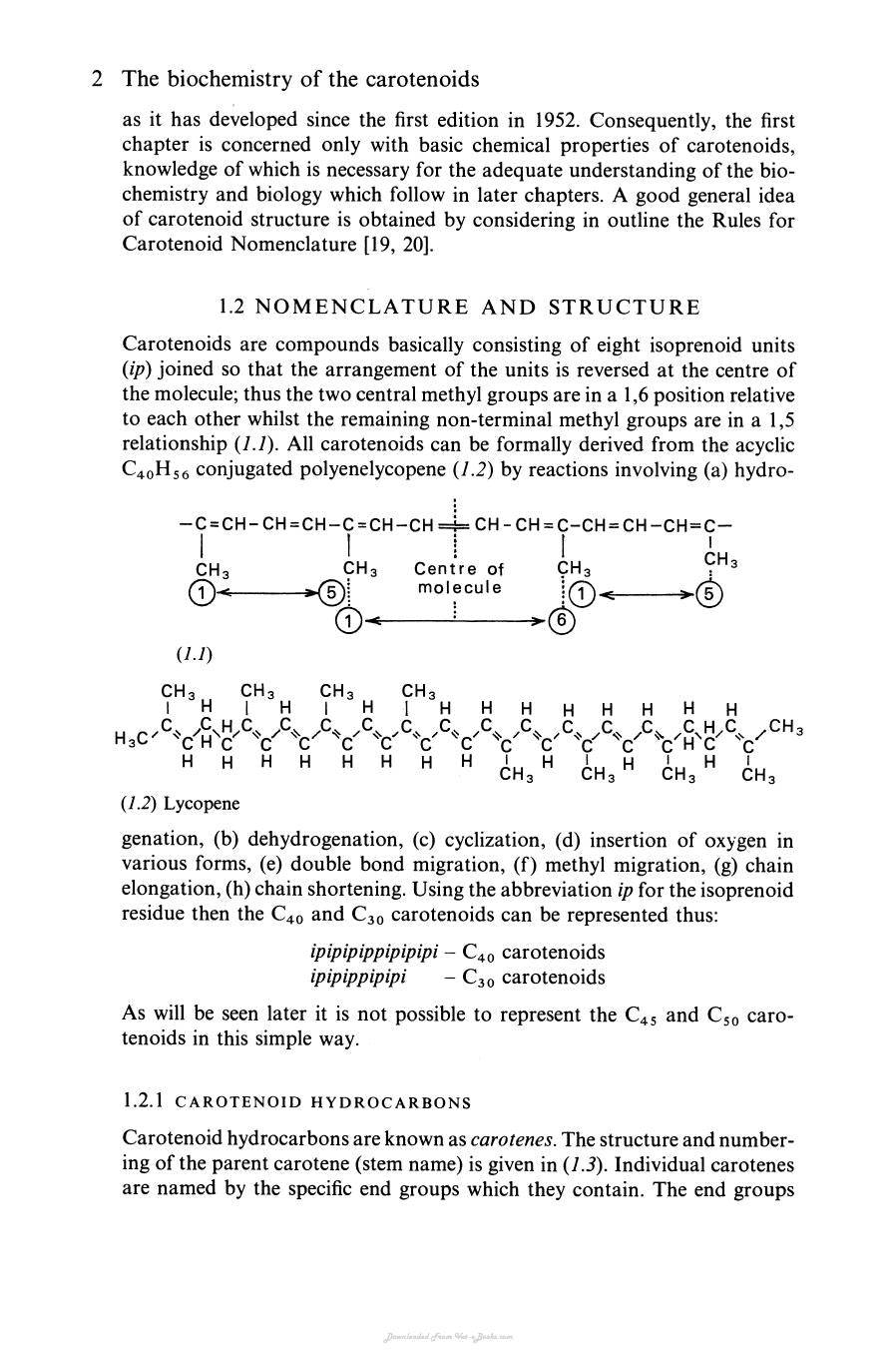The Biochemistry Of The Carotenoids Volume I Plants