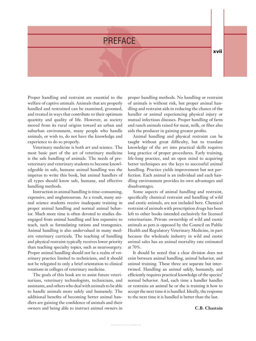Preview page of Animal Handling and Physical Restraint