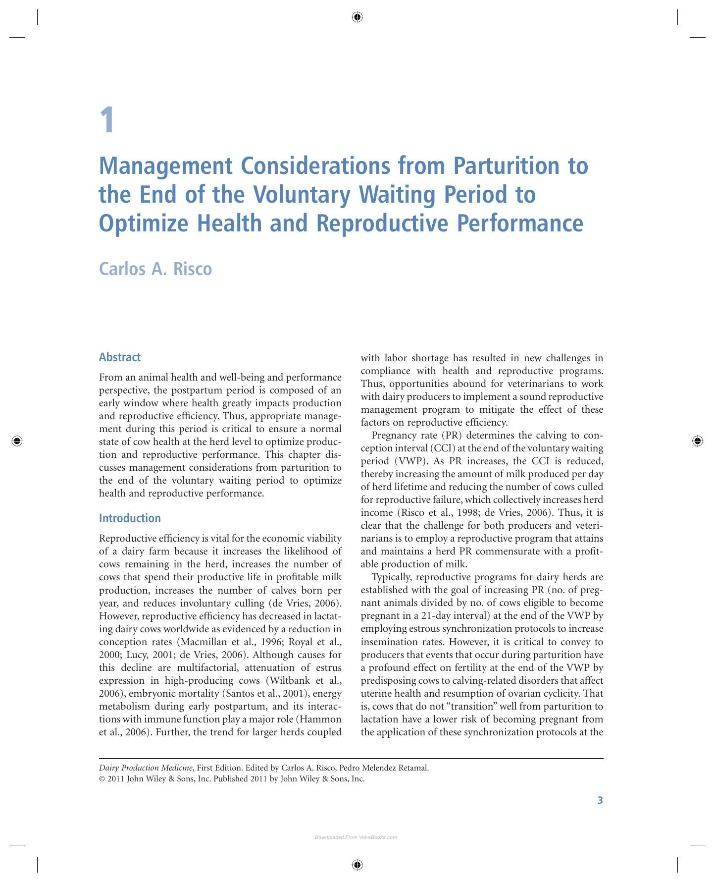 Dairy Production Medicine