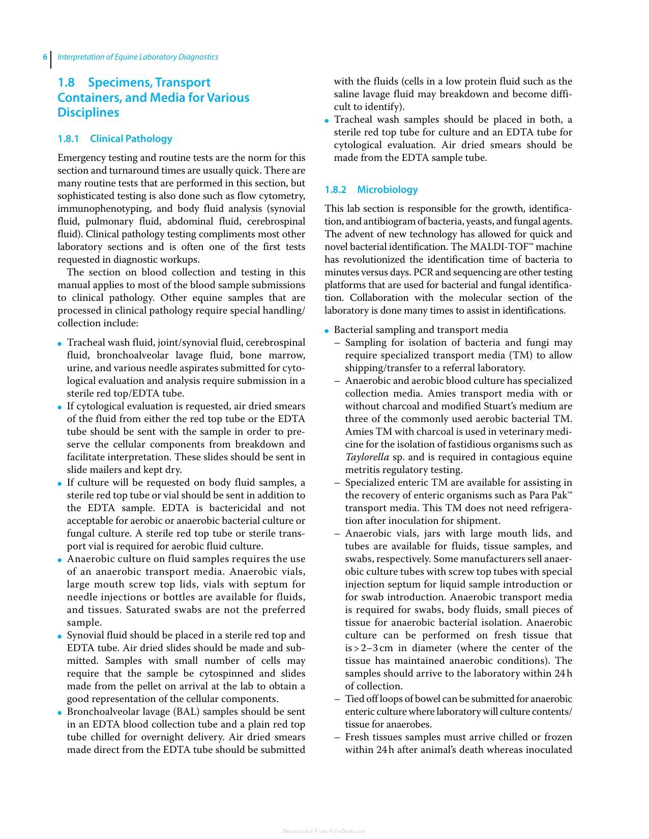 Interpretation Of Equine Laboratory Diagnostics