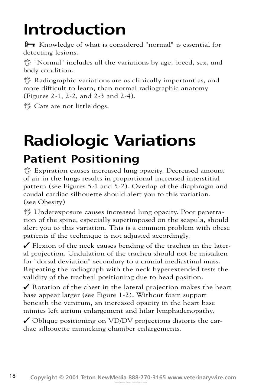 Thoracic Radiology For The Small Animal Practitioner