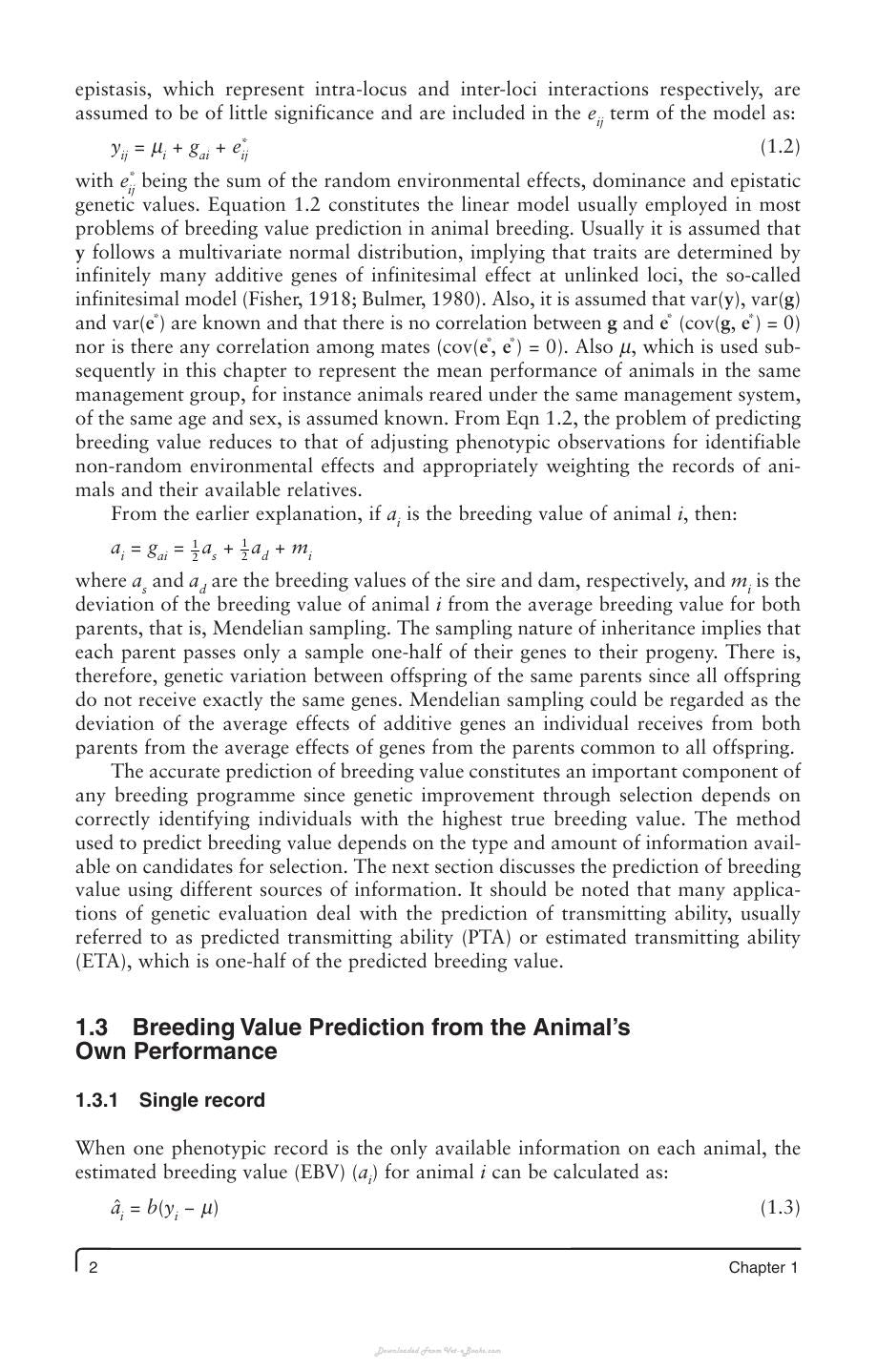 Linear Models For The Prediction Of Animal Breeding Values