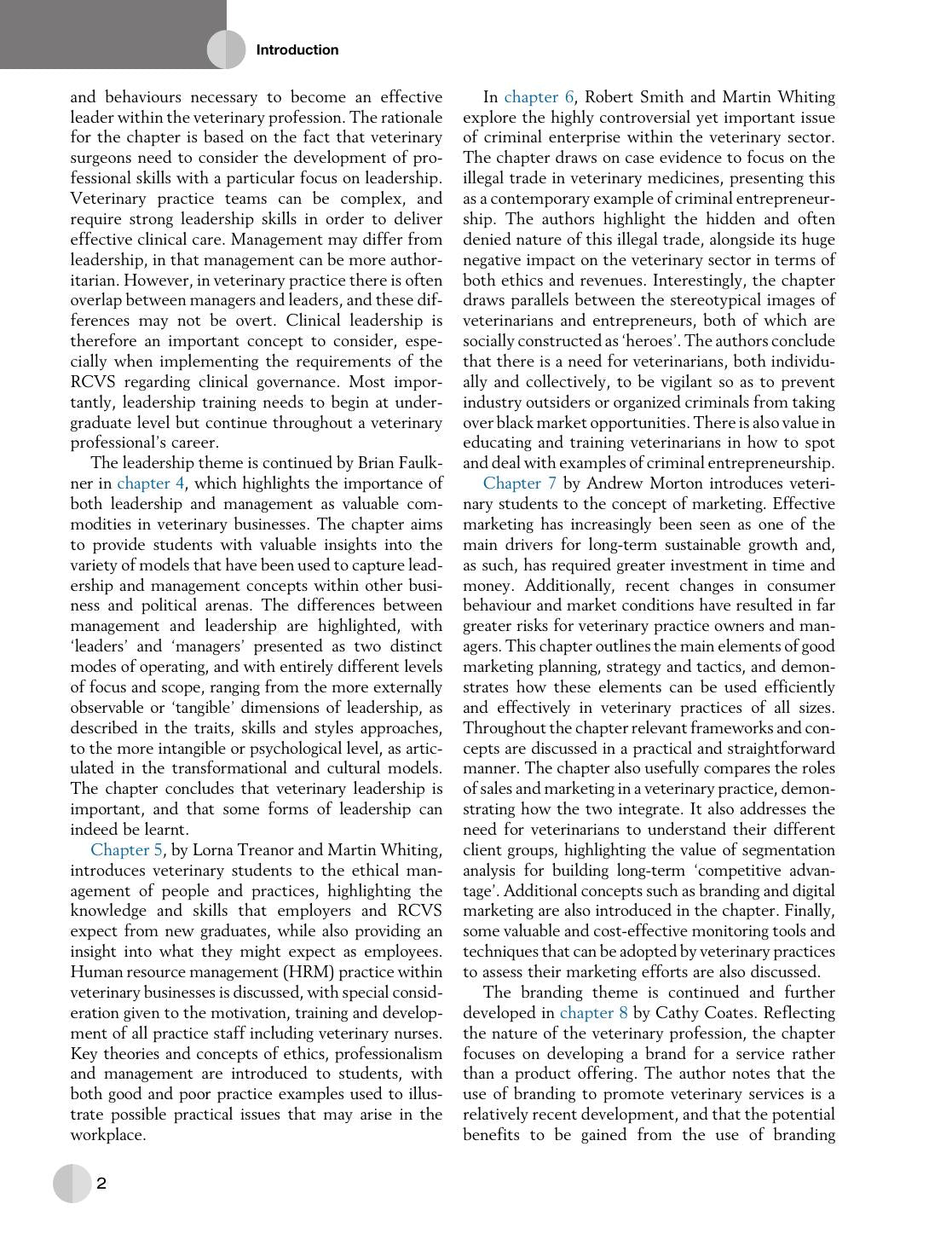 Veterinary Business And Enterprise Theoretical Foundations And Practical Cases