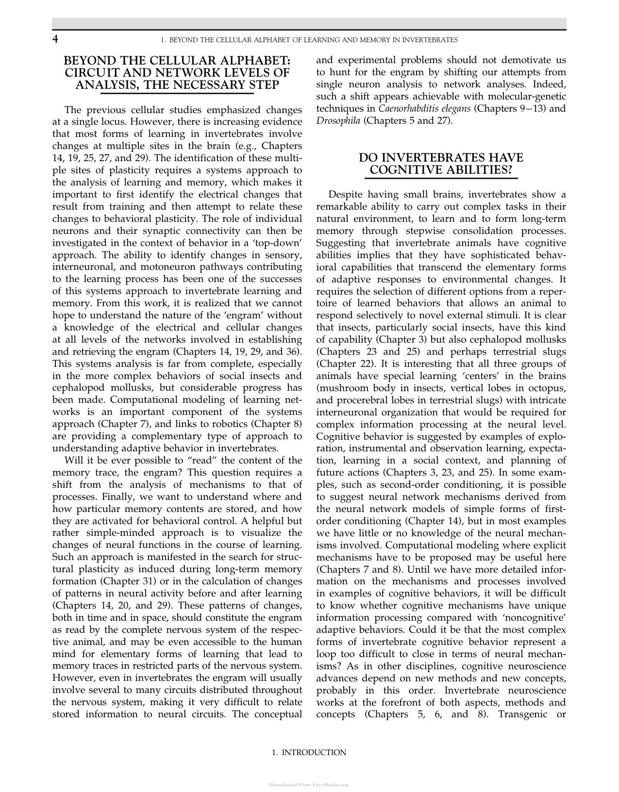 Invertebrate Learning And Memory